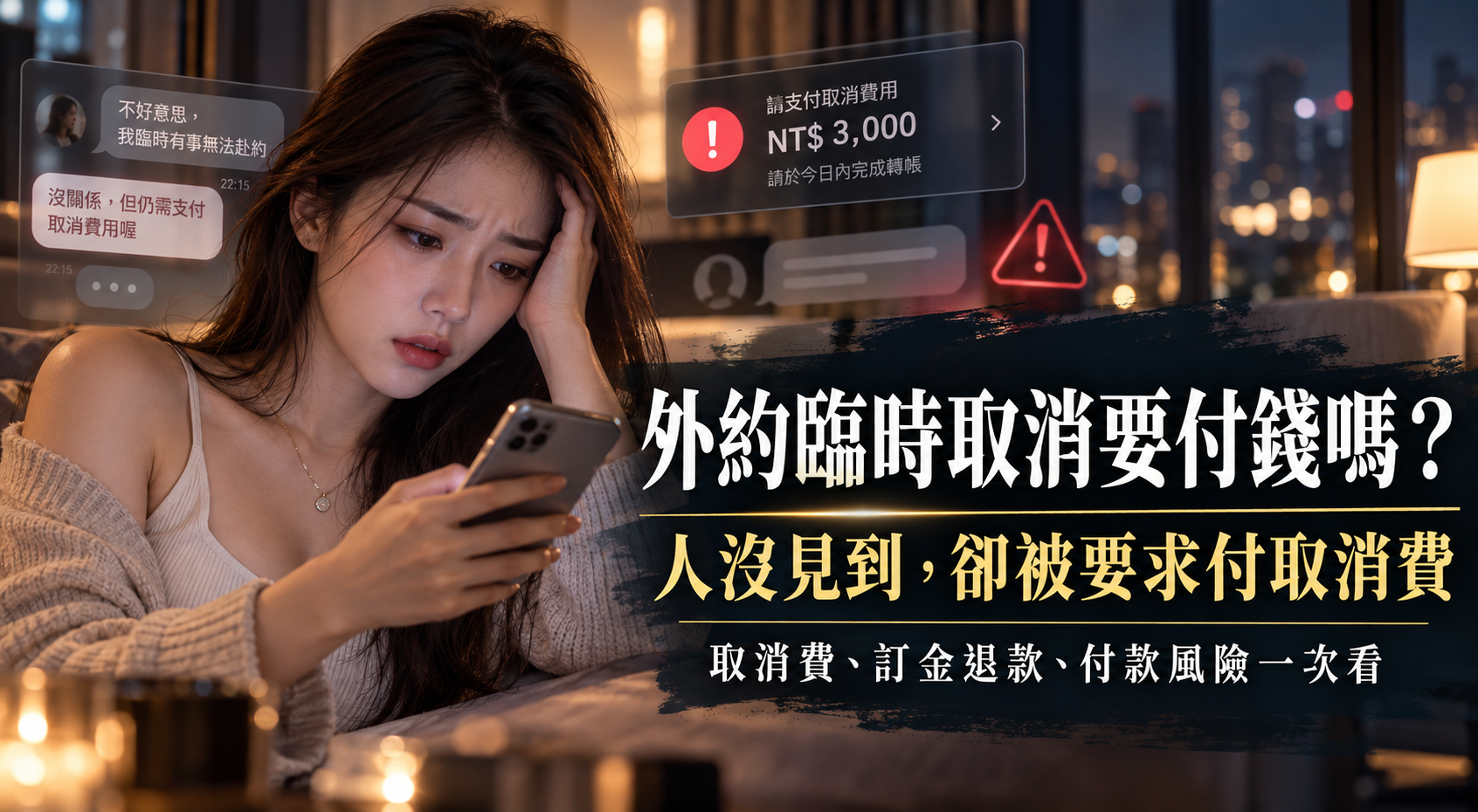 外約臨時取消要付錢嗎？人沒見到，卻被要求付取消費